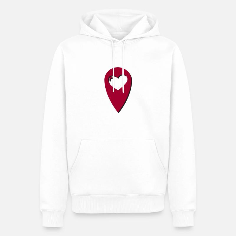 Standort Herz - Männer Premium Bio Hoodie - Weiß