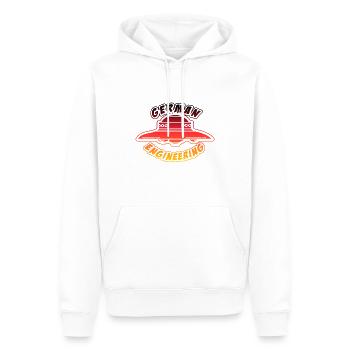 Haunebu Vril Projekt UFO Raumschiff Maschinenbau - Männer Premium Bio Hoodie - Weiß - Vorne - Nico (187cm)