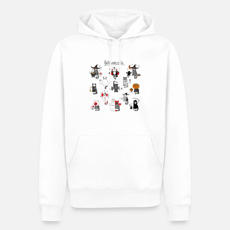 Chat amoureux de chat - Sweat à capuche Premium bio Homme - blanc