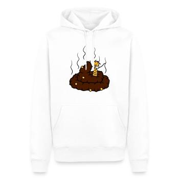 männchen glücklich stückchen fladen kleines scheiß - Männer Premium Bio Hoodie - Weiß - Vorne - Nico (187cm)