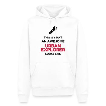 Urbex / Urban Exploration Explorer Cataphile - Männer Premium Bio Hoodie - Weiß - Vorne - Nico (187cm)