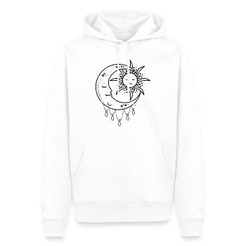 lune de soleil lune de soleil bonne nuit méditation croissant - Sweat à capuche Premium bio Homme - blanc - Devant - Nico (187cm)