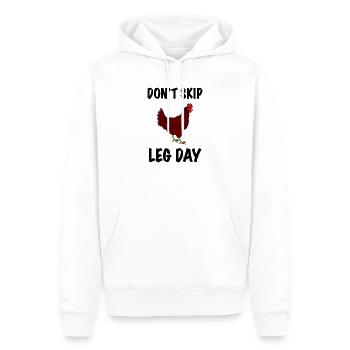 chicken fitness black - Men’s Premium Organic Hoodie - white - Front - Nico (187cm)