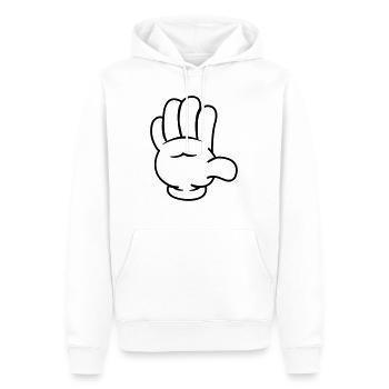 comic_hand_001 - Sweat à capuche Premium bio Homme - blanc - Devant - Nico (187cm)
