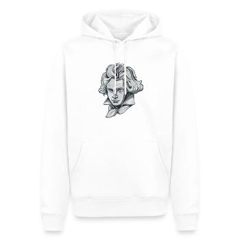 Beethoven face bust with Beethoven composer - Men’s Premium Organic Hoodie - white - Front - Nico (187cm)