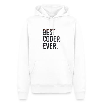 Meilleur codeur de code de programmeur - Sweat à capuche Premium bio Homme - blanc - Devant - Nico (187cm)