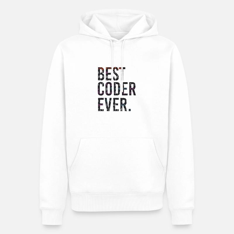 Best programmer code coder - Men’s Premium Organic Hoodie - white