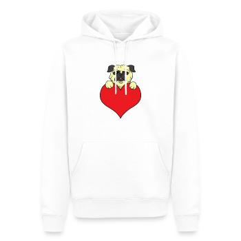 Pug Heart Mops herz - Männer Premium Bio Hoodie - Weiß - Vorne - Nico (187cm)