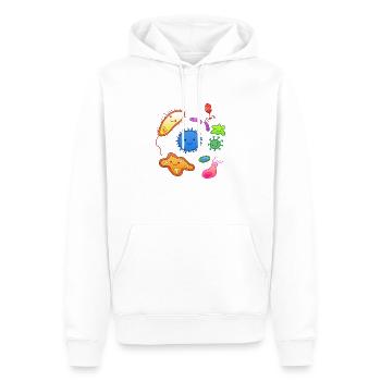 Bakterien Viren Mikrobiom Zellen Biologie - Männer Premium Bio Hoodie - Weiß - Vorne - Nico (187cm)