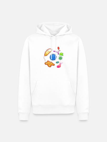 Bacteria Viruses Microbiome Cells Biology - Men’s Premium Organic Hoodie - white