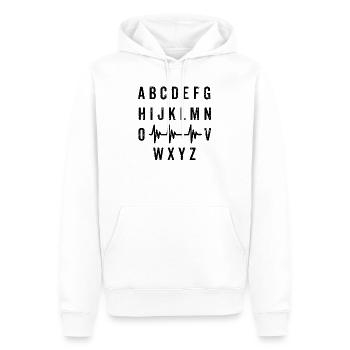PQRST Heartbeats Nurse T design Funny Alphabet Wav - Men’s Premium Organic Hoodie - white - Front - Nico (187cm)