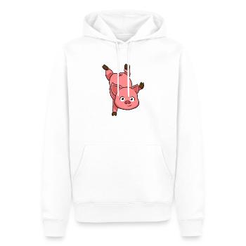 Pig Handstand - Männer Premium Bio Hoodie - Weiß - Vorne - Nico (187cm)