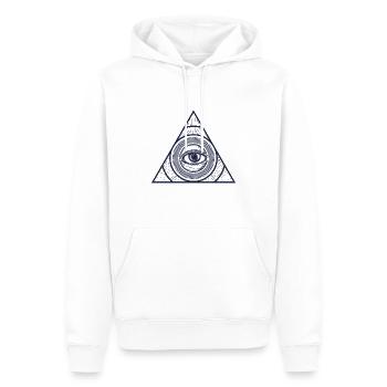 Illuminati Auge - Männer Premium Bio Hoodie - Weiß - Vorne - Nico (187cm)