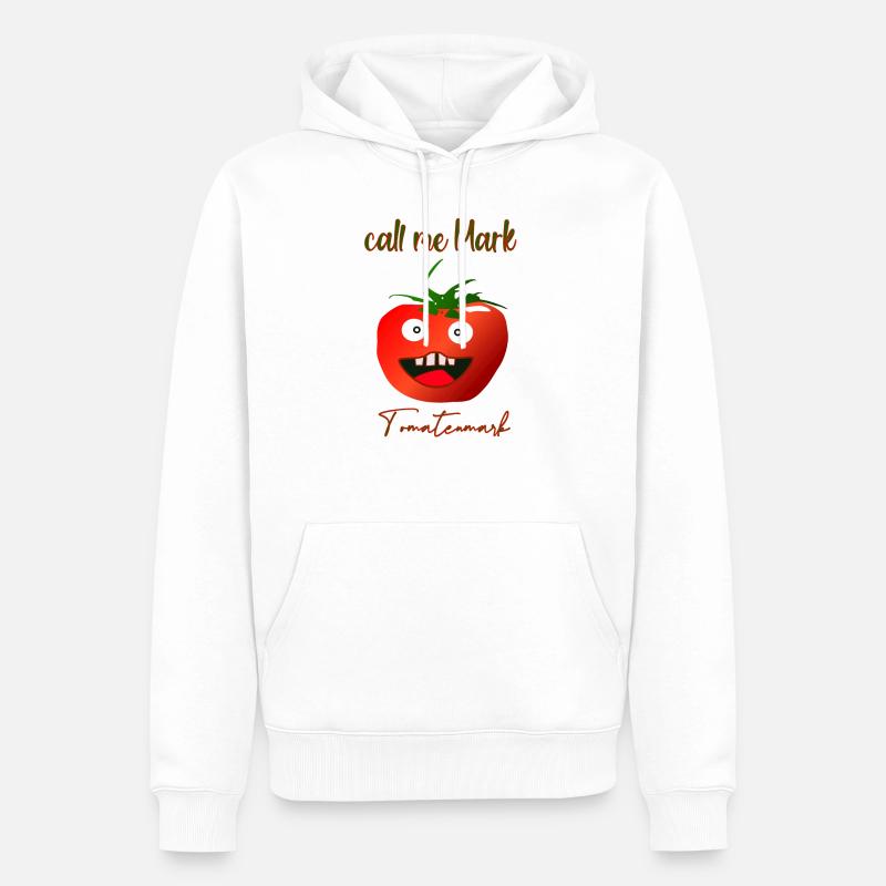Pâte de tomate - Sweat à capuche Premium bio Homme - blanc