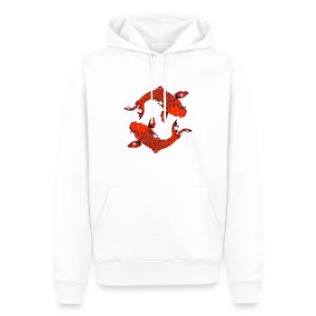 koi rot - Männer Premium Bio Hoodie - Weiß - Vorne - Nico (187cm)
