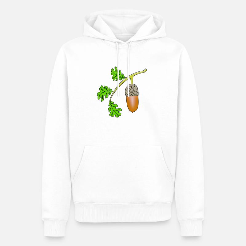 Eichel Blatt Eiche bea - Männer Premium Bio Hoodie - Weiß