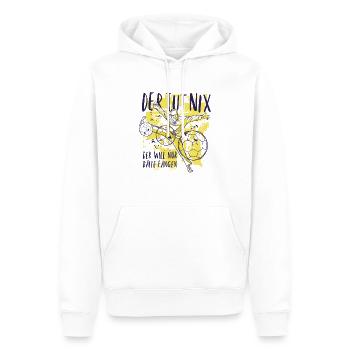 Il ne fait rien, il veut juste attraper le handball - Sweat à capuche Premium bio Homme - blanc - Devant - Nico (187cm)
