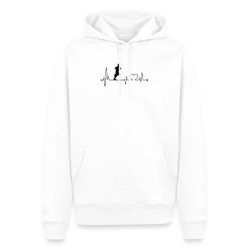 Herzschlag, wenn ich auf der Straße renne - Männer Premium Bio Hoodie - Weiß - Vorne - Nico (187cm)