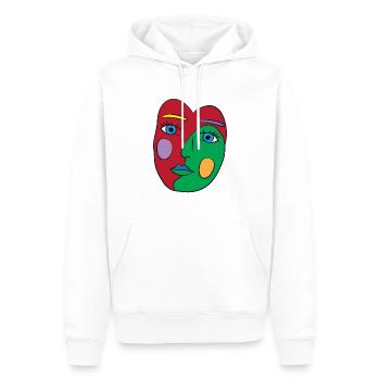 Art élégant abstrait / cadeau visage cool - Sweat à capuche Premium bio Homme - blanc - Devant - Nico (187cm)