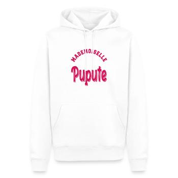 Mademoiselle PUPUTE - Sweat à capuche Premium bio Homme - blanc - Devant - Nico (187cm)