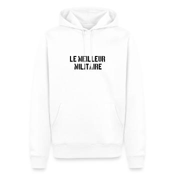 Le meilleur militaire - Sweat à capuche Premium bio Homme - blanc - Devant - Nico (187cm)