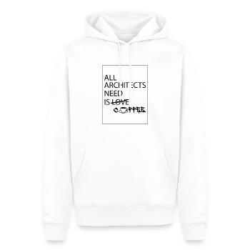 Architekt Spruch Kaffee - Männer Premium Bio Hoodie - Weiß - Vorne - Nico (187cm)