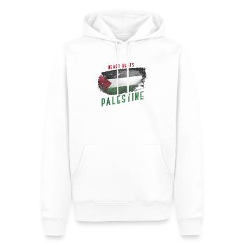 Palestine - Men’s Premium Organic Hoodie - white - Front - Nico (187cm)