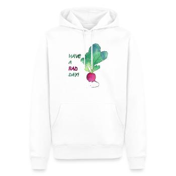 Raddhish heureux - passez une bonne journée! - Sweat à capuche Premium bio Homme - blanc - Devant - Nico (187cm)