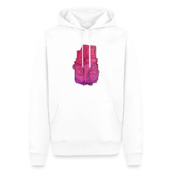 Caméra analogique moyen format "Yashica-D" - Sweat à capuche Premium bio Homme - blanc - Devant - Nico (187cm)