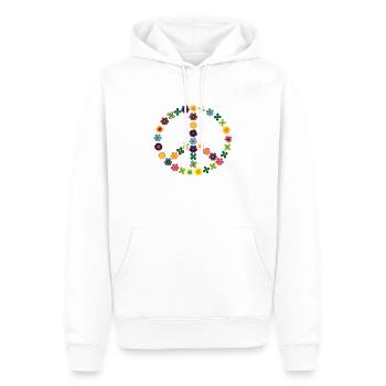 Paix Love Paix Liberté Fleurs Femmes Cadeau - Sweat à capuche Premium bio Homme - blanc - Devant - Nico (187cm)