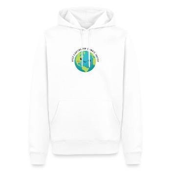 Keep Fighting For Climate Justice - Men’s Premium Organic Hoodie - white - Front - Nico (187cm)