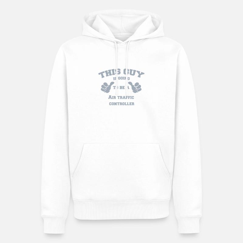 Ce type va devenir contrôleur aérien - Sweat à capuche Premium bio Homme - blanc