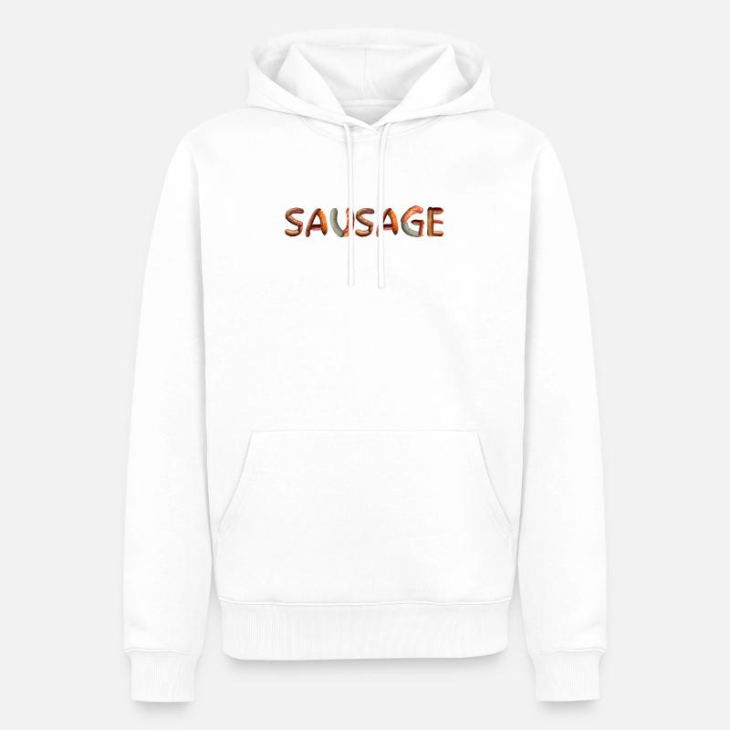 Wurst Sausage Fleisch Fleischesser - Männer Premium Bio Hoodie - Weiß