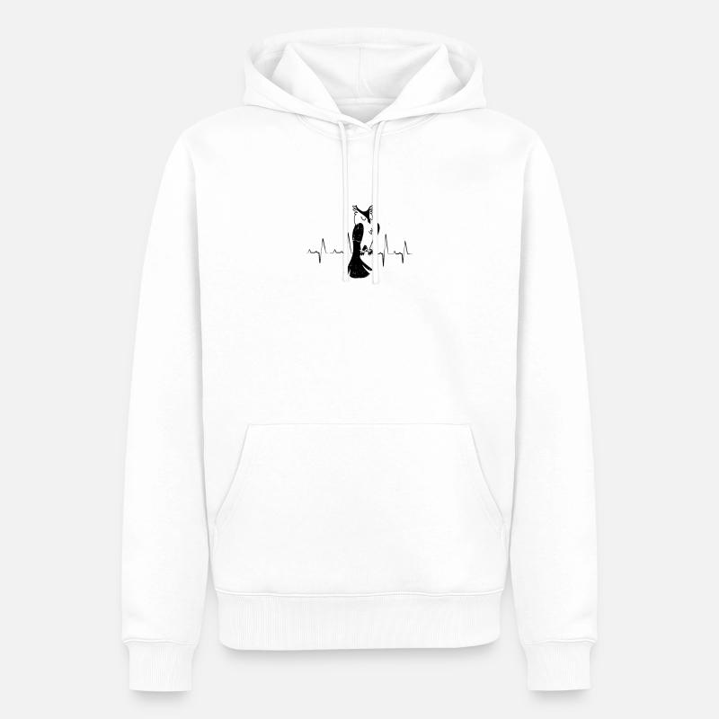 Eule Herzschlag Eulen - Männer Premium Bio Hoodie - Weiß