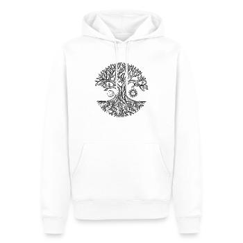 Arbre de vie - noir et blanc - Sweat à capuche Premium bio Homme - blanc - Devant - Nico (187cm)