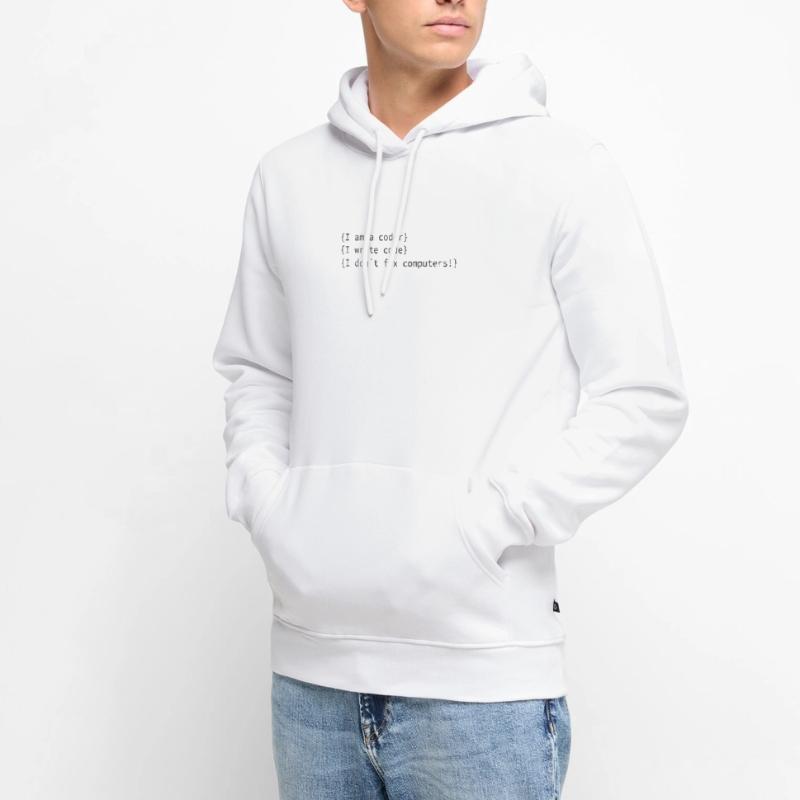 I am a coder! Computer Nerds Informatiker Spruch Männer Premium Bio Hoodie