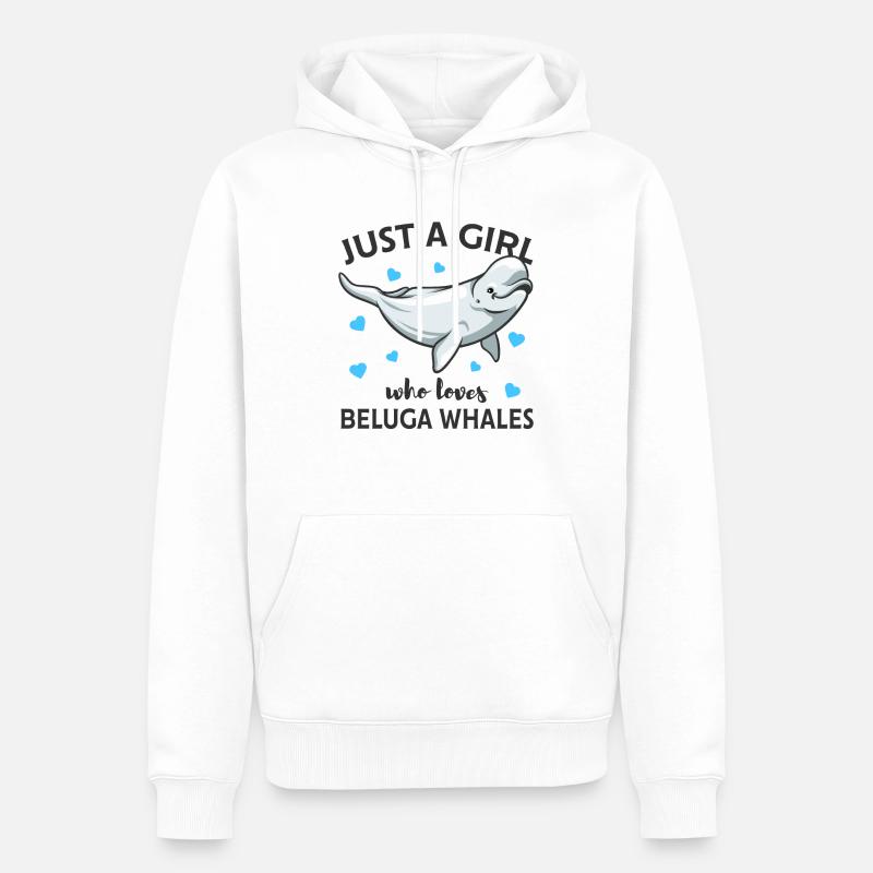 Weißwal - Männer Premium Bio Hoodie - Weiß