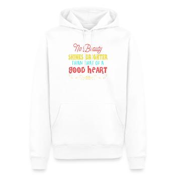 La beauté brille de mille feux que celle d’un bon cœur - Sweat à capuche Premium bio Homme - blanc - Devant - Nico (187cm)