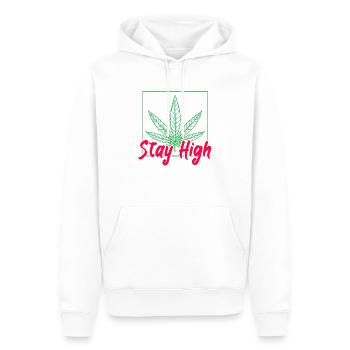 Restez élevé Cannabis THC Smoke Weed - Sweat à capuche Premium bio Homme - blanc - Devant - Nico (187cm)