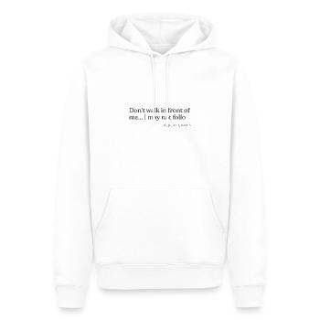 Albert Camus - Ne marche pas devant moi ... je peux - Sweat à capuche Premium bio Homme - blanc - Devant - Nico (187cm)