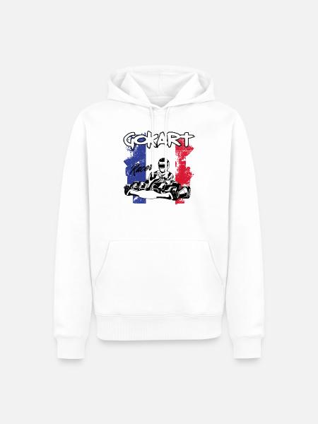Gokart-Rennfahrer - Männer Premium Bio Hoodie - Weiß