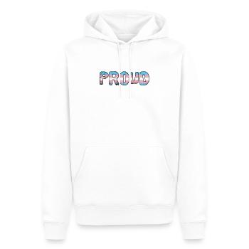 PROUD trans flag LGBTQ - Men’s Premium Organic Hoodie - white - Front - Nico (187cm)