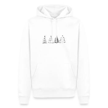 Sapins de Noël, Christmas Trees - Sweat à capuche Premium bio Homme - blanc - Devant - Nico (187cm)