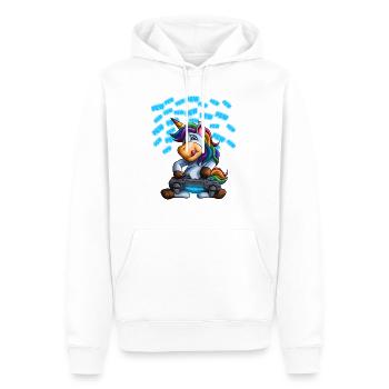 Pew Gamer Einhorn Lustiges PewPewPew Video Gaming Gif - Männer Premium Bio Hoodie - Weiß - Vorne - Nico (187cm)