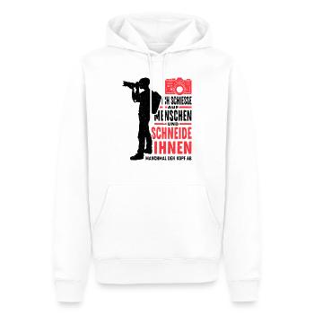 Fotograf Ich Schiesse auf Menschen Spruch Fotograf - Männer Premium Bio Hoodie - Weiß - Vorne - Nico (187cm)