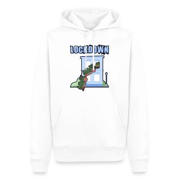Lockdown, Lokdown, Lokomotive, Lustige Eisenbahn - Männer Premium Bio Hoodie - Weiß - Vorne - Nico (187cm)