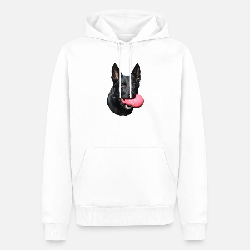 Schäferhund Deutscher Schäferhund schwarzer Hunde - Männer Premium Bio Hoodie - Weiß