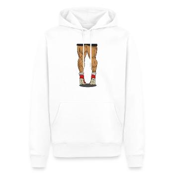 Trainierte Waden Beine trainieren Gym Muskeln Bein - Männer Premium Bio Hoodie - Weiß - Vorne - Nico (187cm)