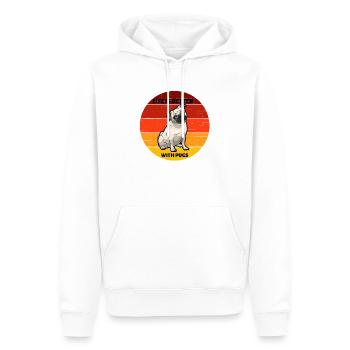 chien carlin pour les personnes qui aiment les chiens carlin - Sweat à capuche Premium bio Homme - blanc - Devant - Nico (187cm)