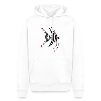 Poisson poisson-ange abstrait perche pêche aquarium - Sweat à capuche Premium bio Homme - blanc - Devant - Nico (187cm)